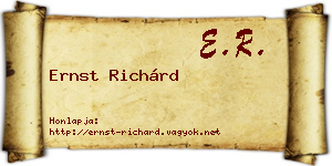 Ernst Richárd névjegykártya